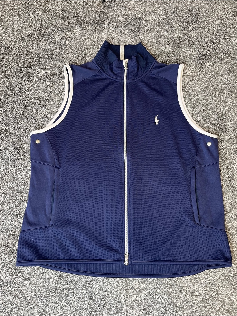 Ralph Lauren Golf Vest Womens XL Navy Blue Full Zip Performance Sleeveless